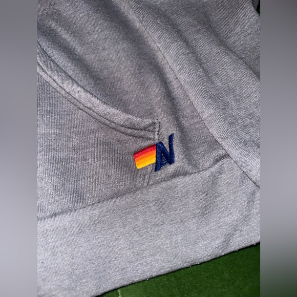 Aviator Nation Disco 7 Stripe Zip Up Hoodie - Heather Grey - Unisex Large - EUC - Picture 5 of 9